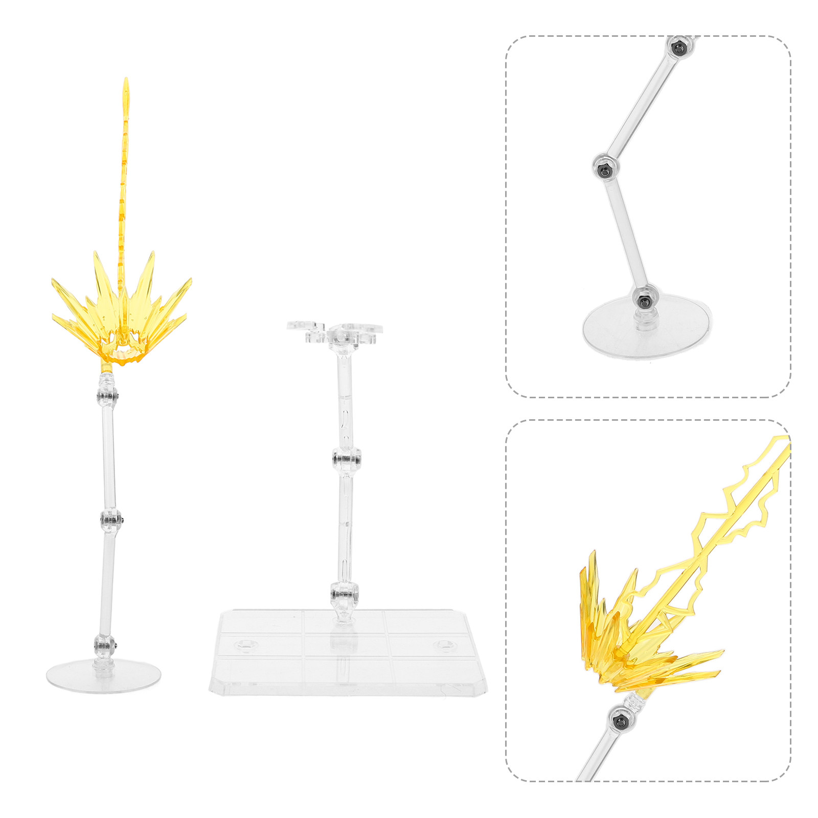Action Figure Stand - 2Pcs Effect Display Stand Adjustable Clear