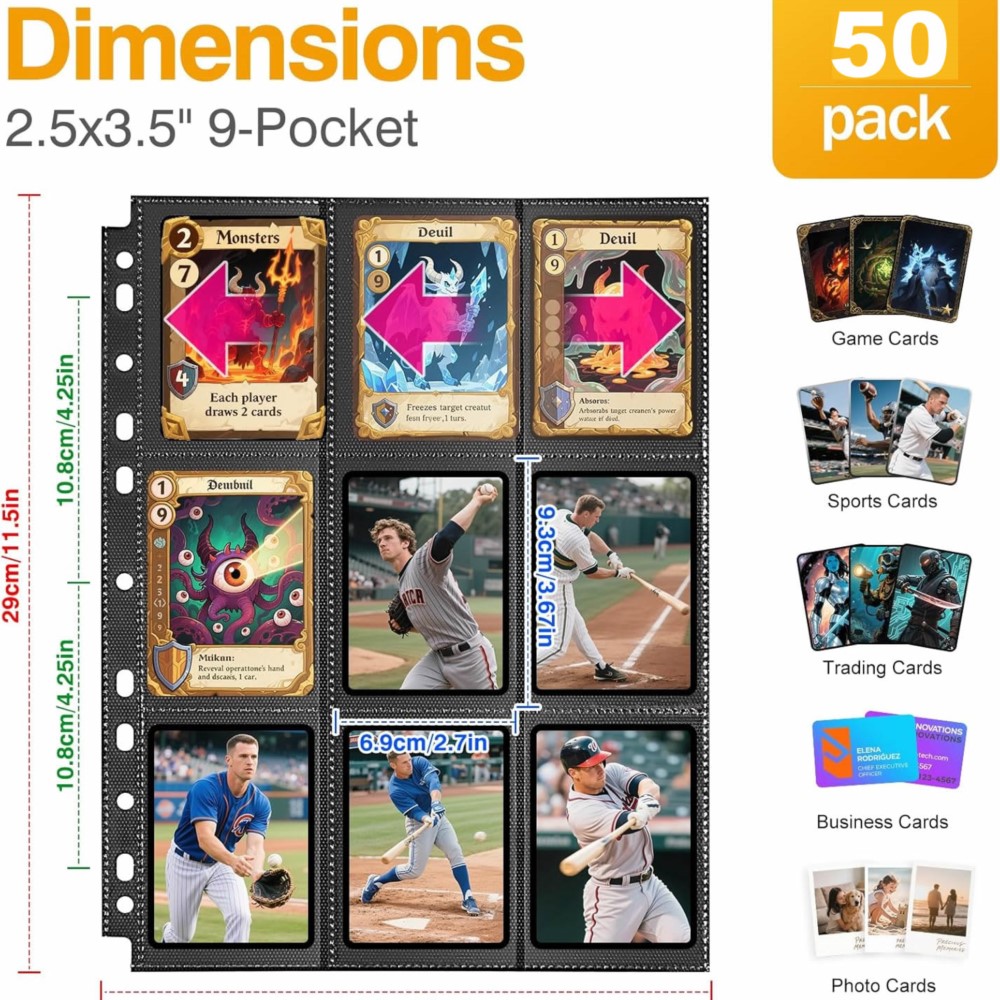 50Pack 900 Pockets Trading Car - Trading Card Binder review and price