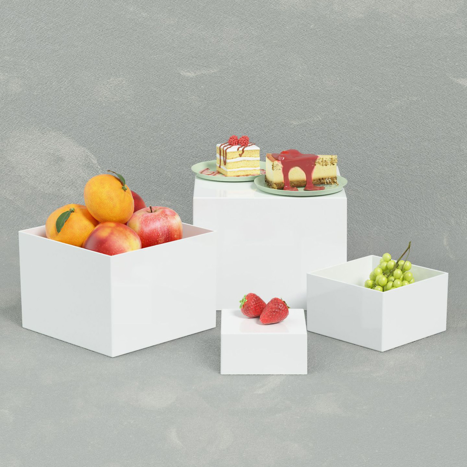 6x Acrylic Buffet Riser Desser - Display Risers Set review and price