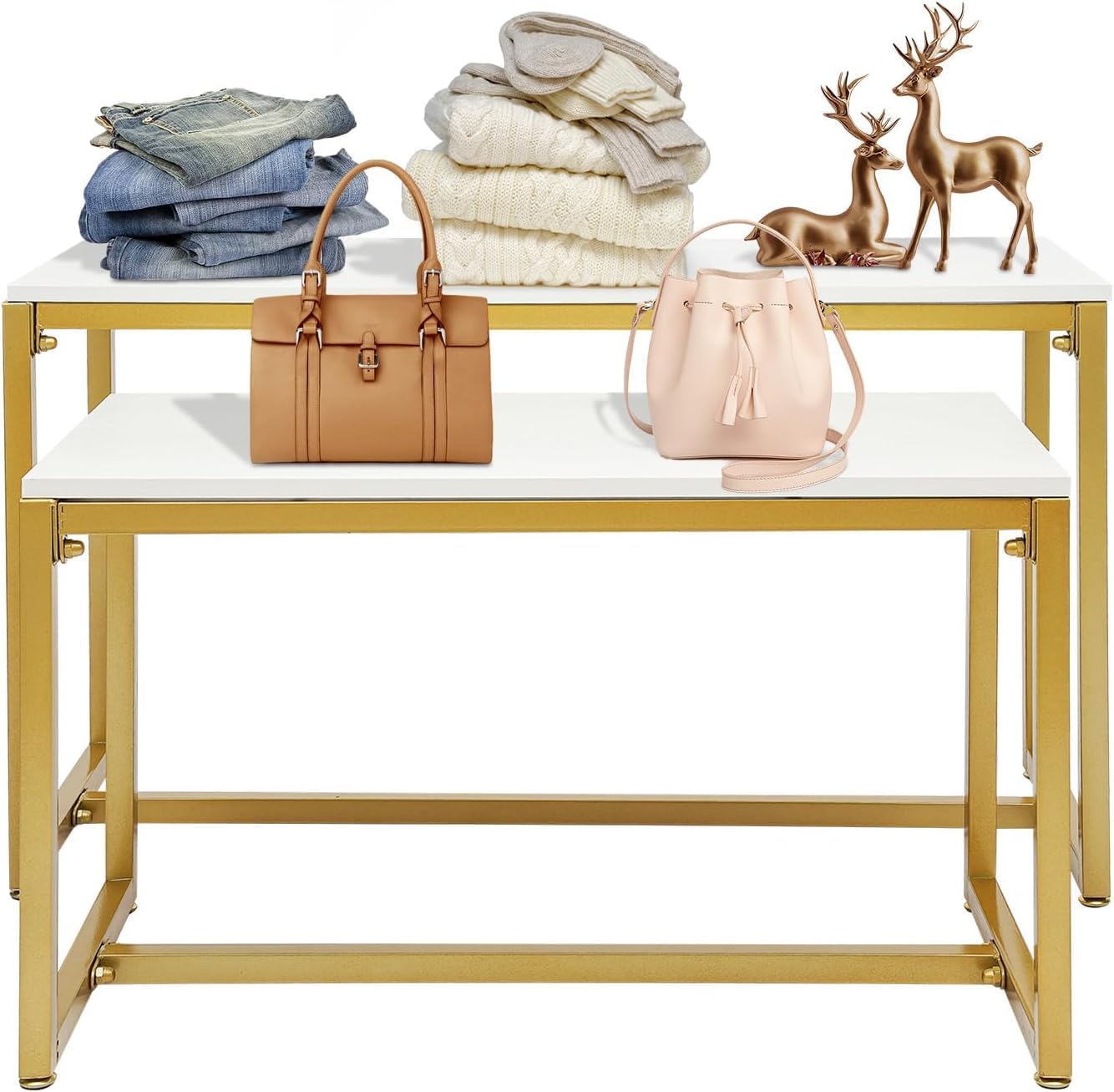 2-Piece Set Gold Modern Nestin - Display Risers Set review and price