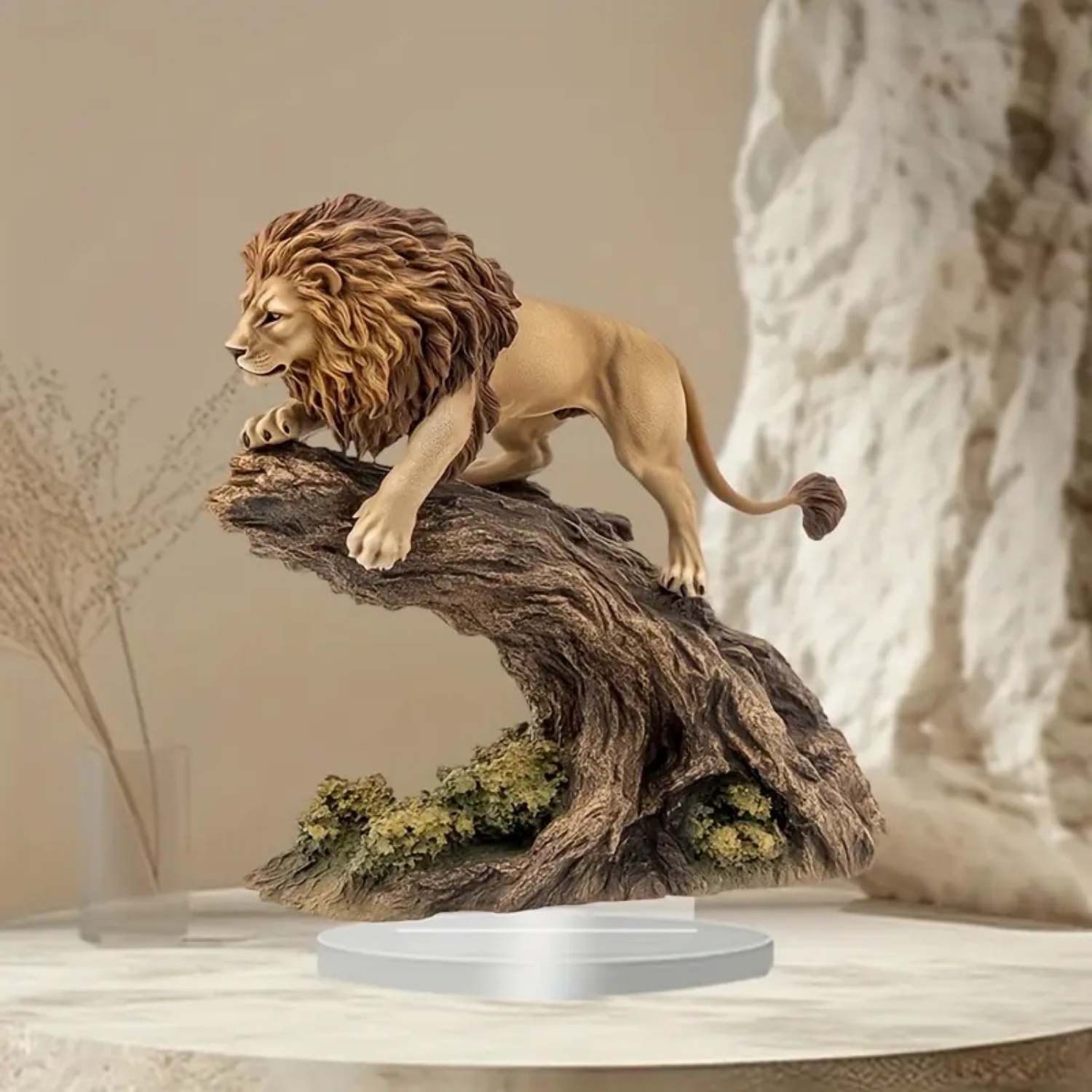Male Lion Statue,2D Flat Anima - Display Case Acrylic review and price